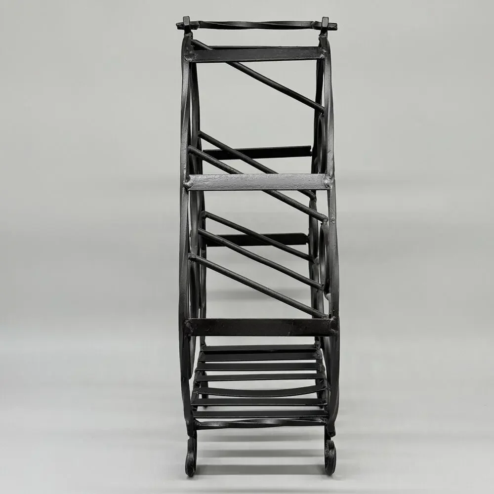 Wrought Iron 6 Bottle Tabletop Wine Rack Rustic Home Decor Storage With Handle